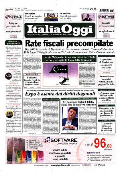 Italia oggi : quotidiano di economia finanza e politica